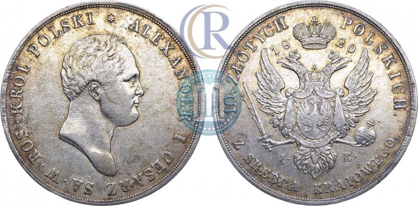 Picture 10 złotych 1820 year IB 