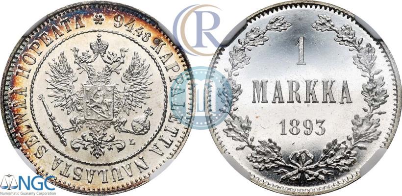 Picture 1 markka 1893 year L 