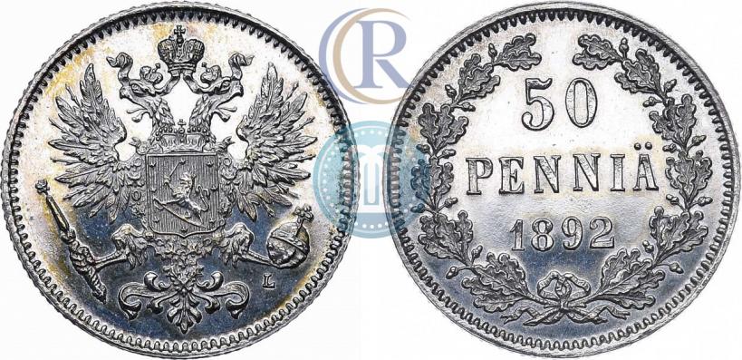Picture 50 pennia 1892 year L 