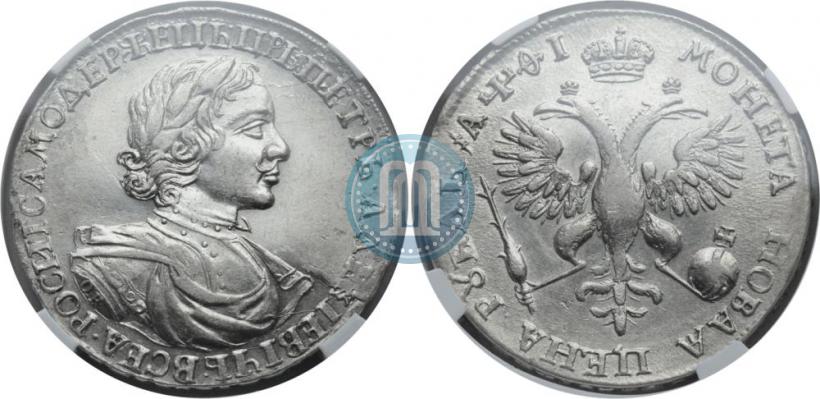 Фото 1 рубль 1719 года OK-L "Портрет в латах"