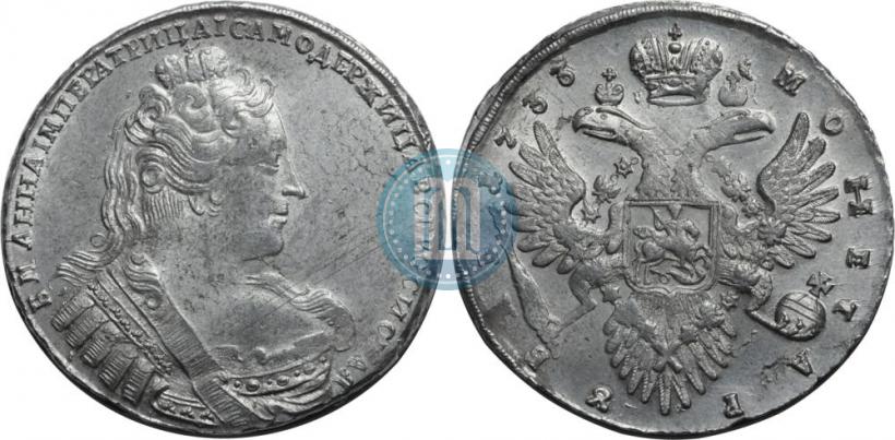 Фото 1 рубль 1733 года  