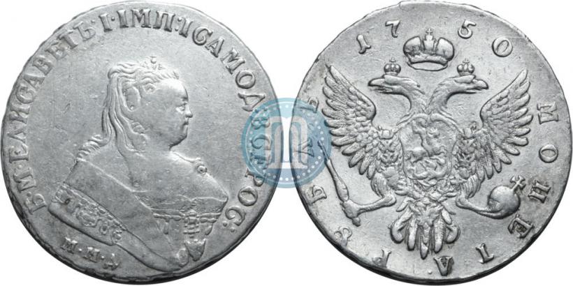 Фото 1 рубль 1749 года ММД 