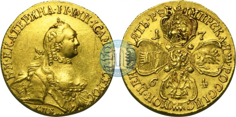 Picture 5 roubles 1764 year СПБ 