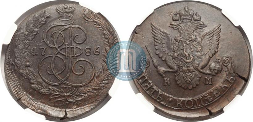 Picture 5 kopecks 1786 year КМ 