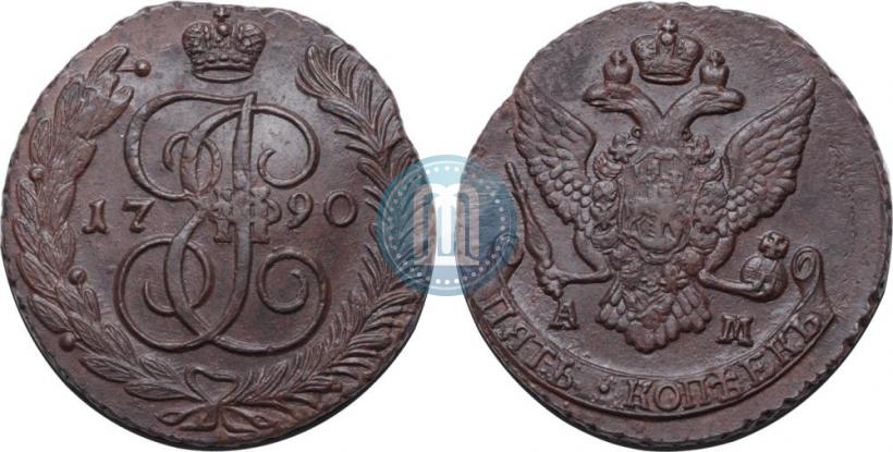 Фото 5 копеек 1790 года ЕМ 