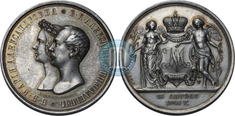 Picture Medal 1841 year H. GUBE. FECIT "In the memory of the wedding of the crown prince"
