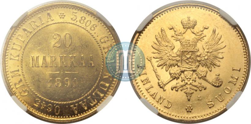Picture 20 markkaa 1891 year L 