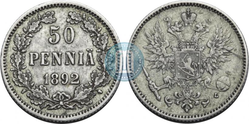 Picture 50 pennia 1892 year L 