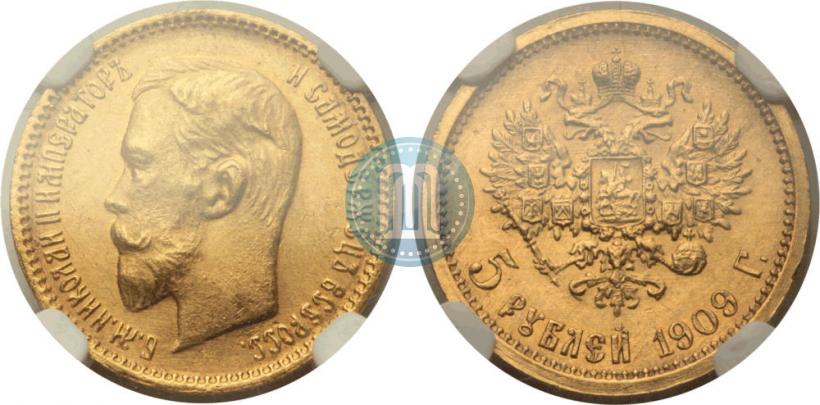Picture 5 roubles 1909 year (ЭБ) 