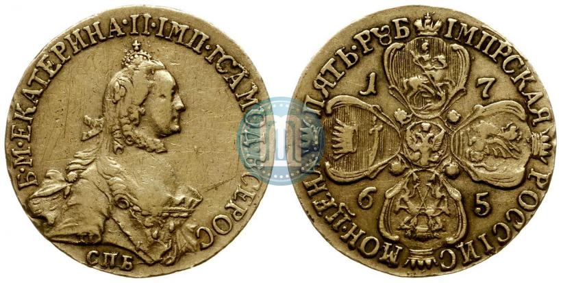 Picture 5 roubles 1765 year СПБ-Т.I. 
