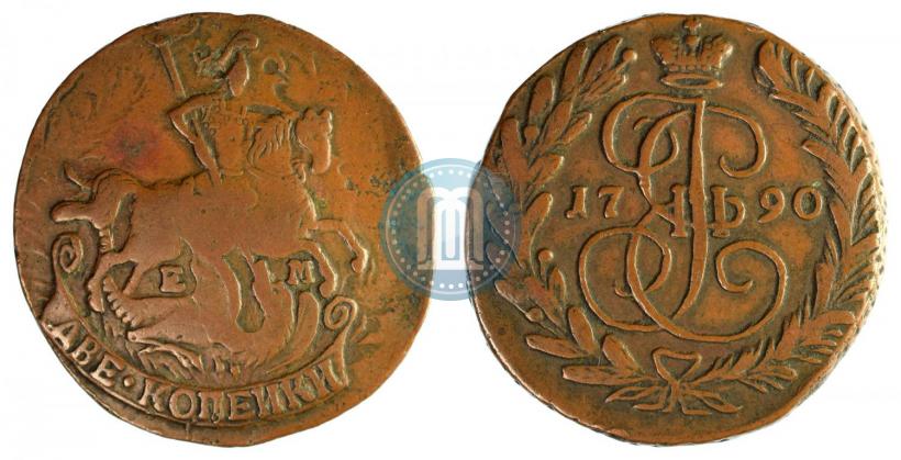 Picture 2 kopecks 1790 year ЕМ 