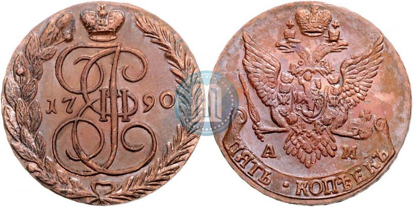 Picture 5 kopecks 1790 year АМ 