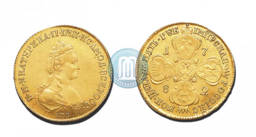 Фото 5 рублей 1782 года СПБ 