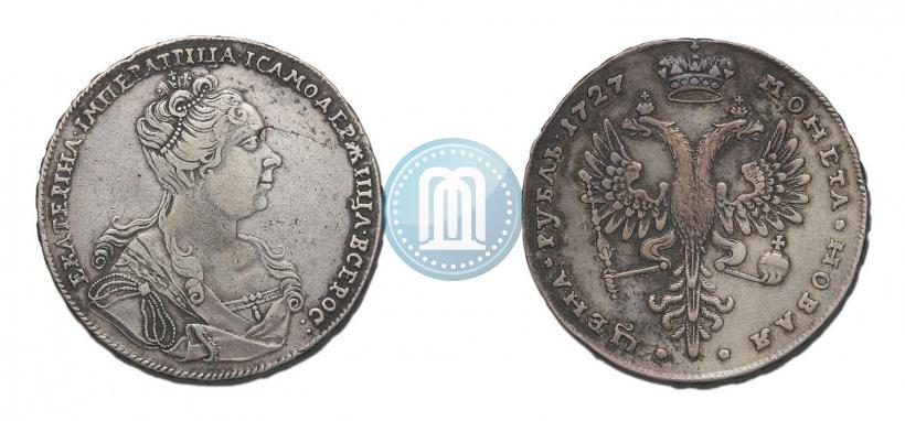 Picture 1 rouble 1727 year  "Moscow type, portrait turned to the right"