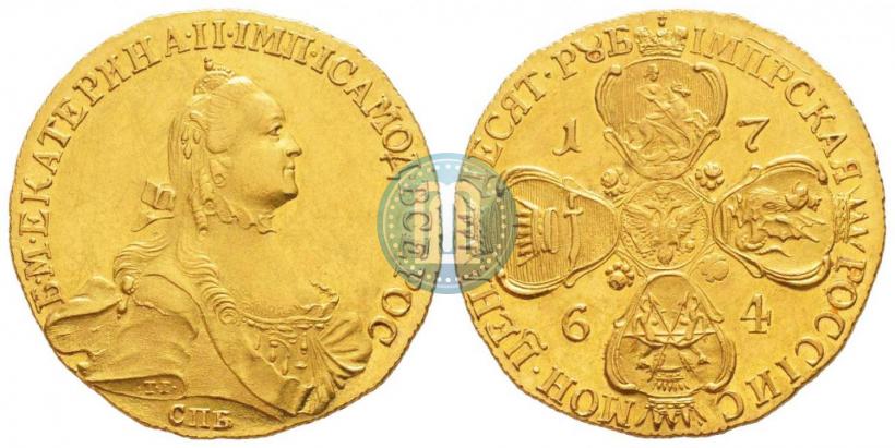 Picture 10 roubles 1764 year СПБ 