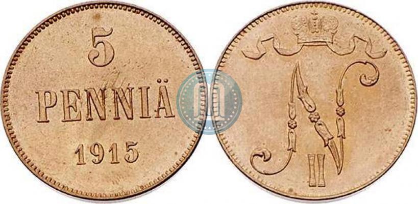Picture 5 pennia 1915 year  