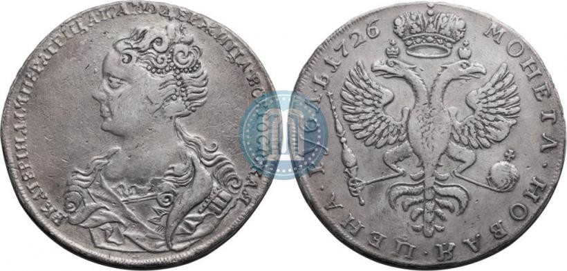 Picture 1 rouble 1726 year  "Moscow type, portrait turned to the left"