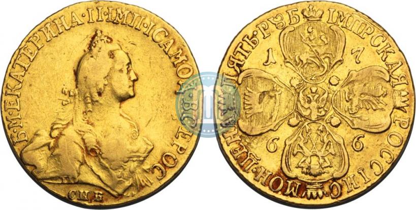 Picture 5 roubles 1766 year СПБ 
