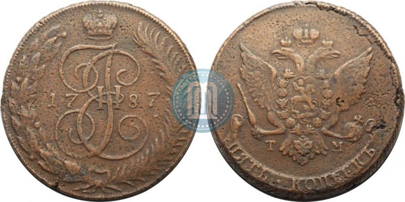 Picture 5 kopecks 1787 year ТМ 
