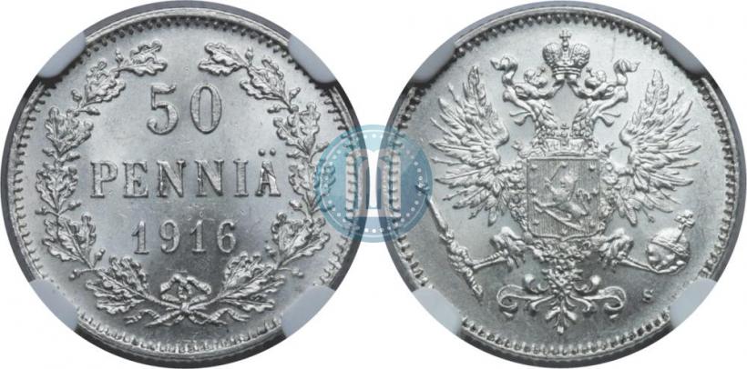 Фото 50 пенни 1916 года S 