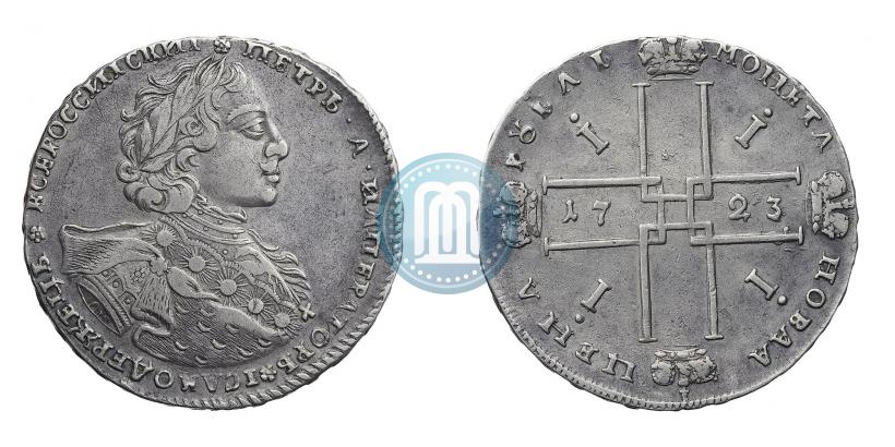 Фото 1 рубль 1723 года OK "Портрет в горностаевой мантии"
