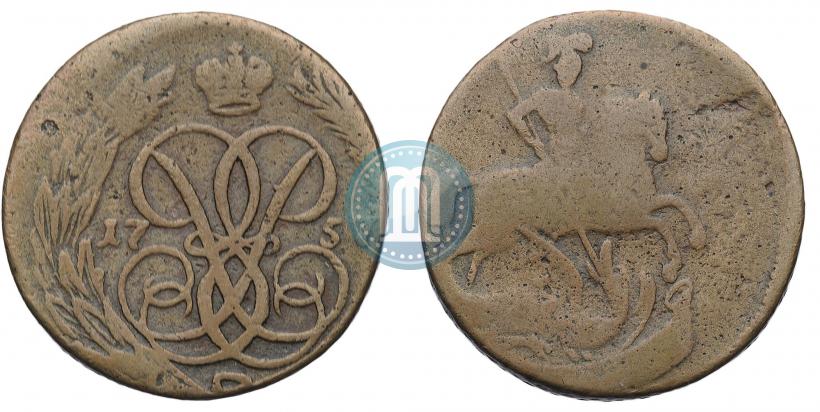 Picture 1 kopeck 1757 year  