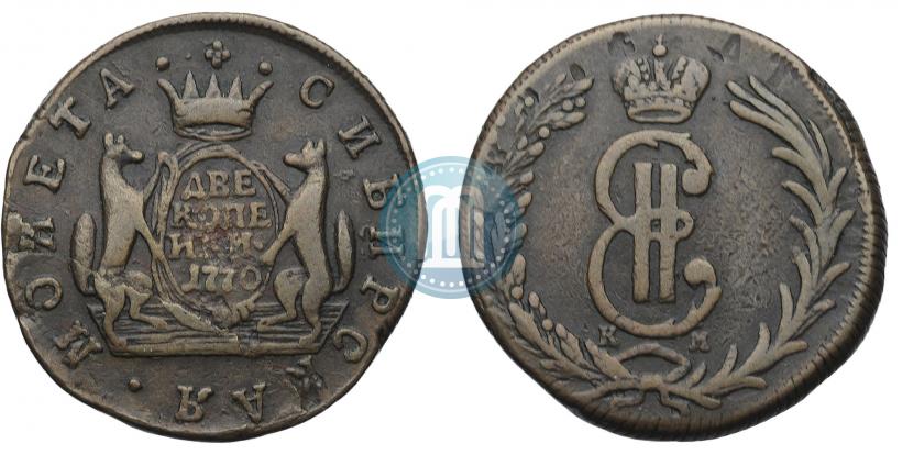 Фото 2 копейки 1770 года КМ 