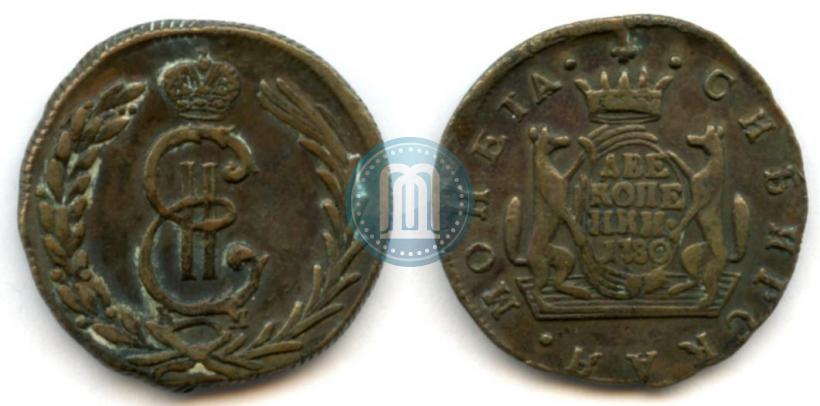 Фото 2 копейки 1780 года КМ 