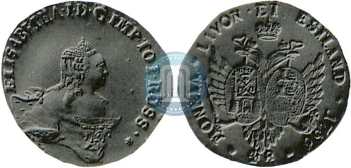 Picture 48 kopecks 1756 year  "For Livonia"