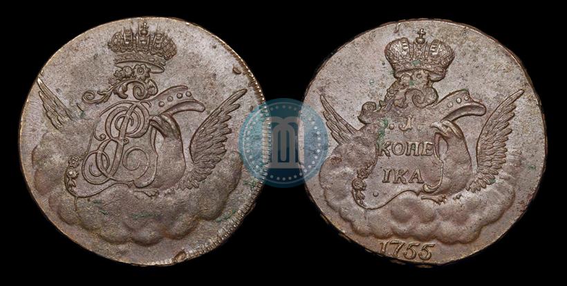 Picture 1 kopeck 1755 year  