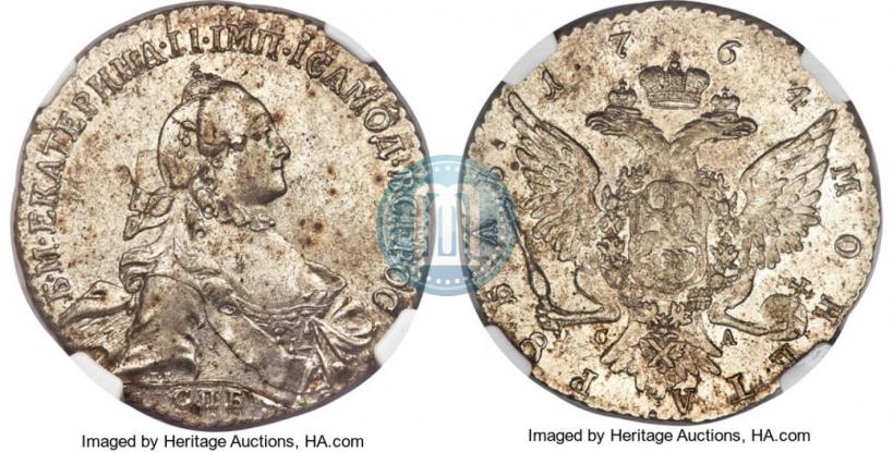 Picture 1 rouble 1764 year СПБ-СА 
