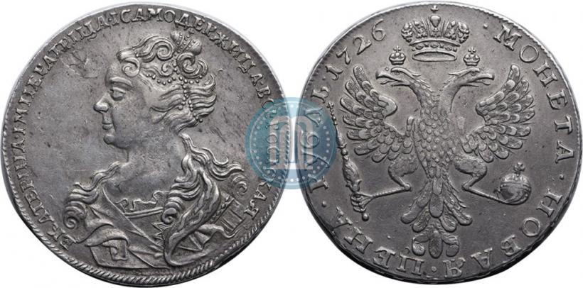 Picture 1 rouble 1726 year  "Moscow type, portrait turned to the left"