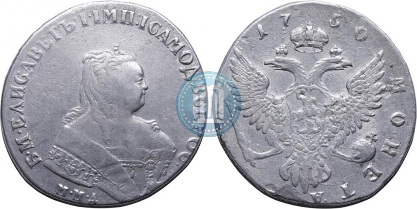 Фото 1 рубль 1749 года ММД 