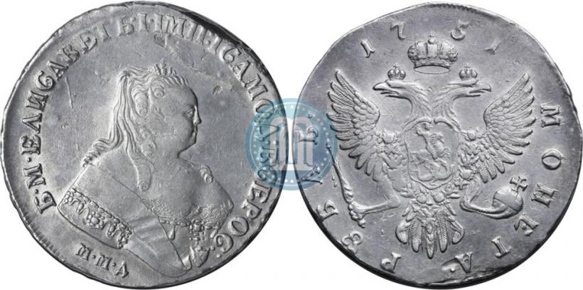 Фото 1 рубль 1751 года ММД 