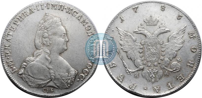 Фото 1 рубль 1786 года СПБ-ЯА 