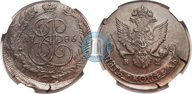 Picture 5 kopecks 1786 year КМ 