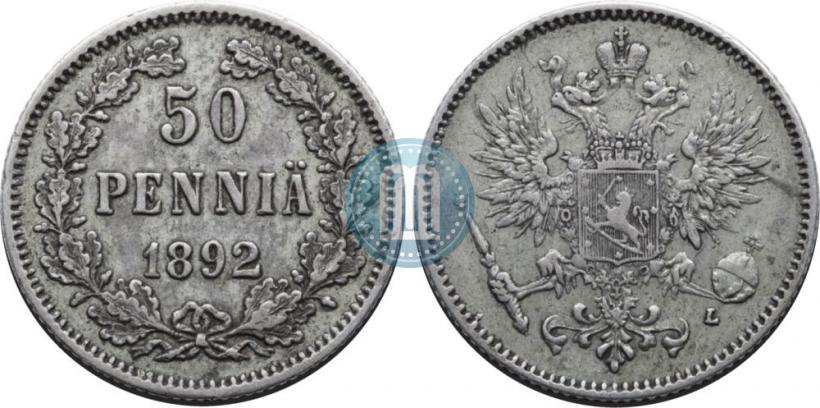 Picture 50 pennia 1892 year L 