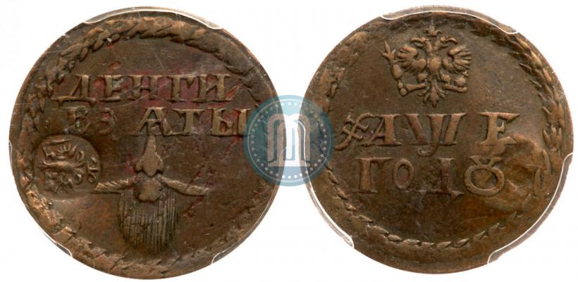 Picture Beard token coin 1705 year  "With overstrike"