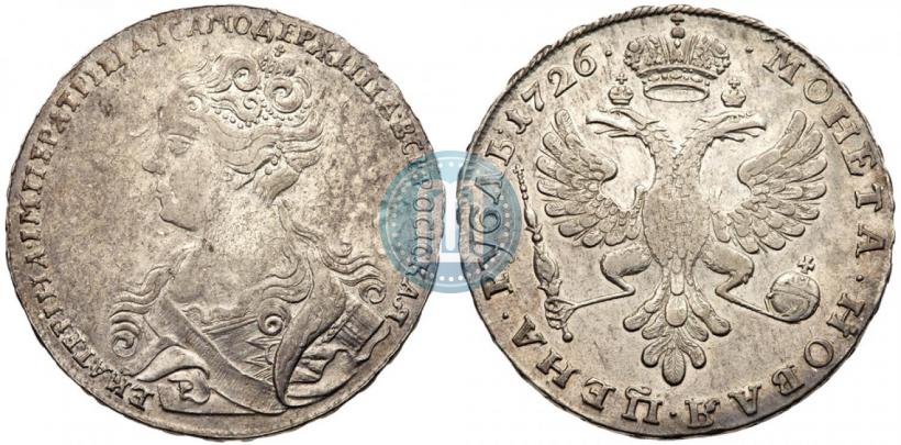 Picture 1 rouble 1726 year  "Moscow type, portrait turned to the left"