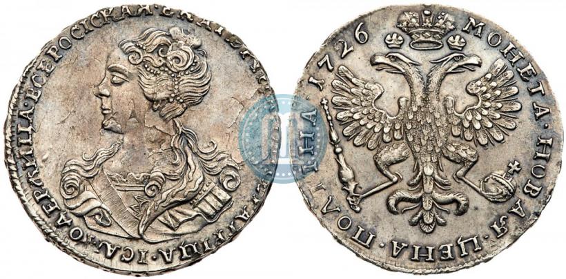 Picture Poltina 1726 year  "Moscow type, portrait turned to the left"