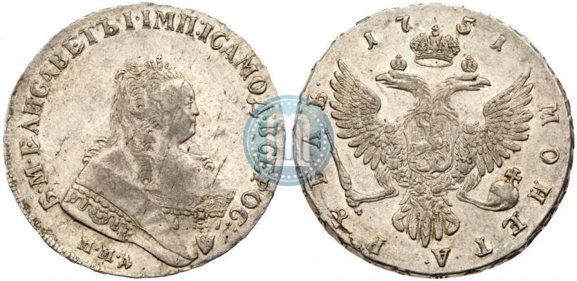 Фото 1 рубль 1751 года ММД 