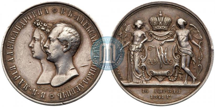 Picture Medal 1841 year H. GUBE. FECIT "In the memory of the wedding of the crown prince"