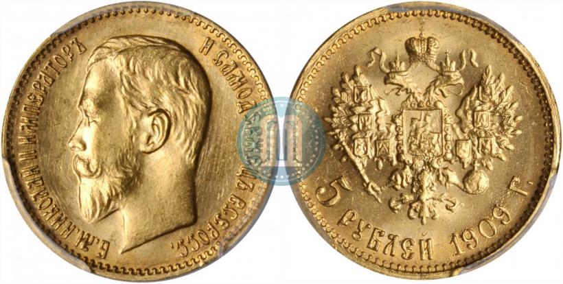 Picture 5 roubles 1909 year (ЭБ) 