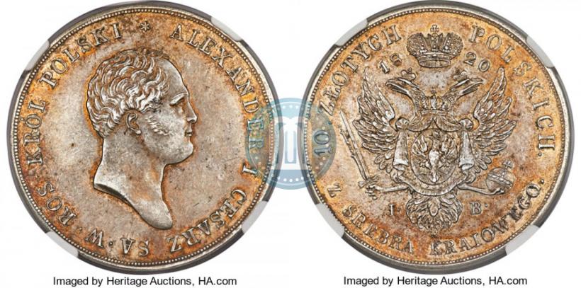 Picture 10 złotych 1820 year IB 