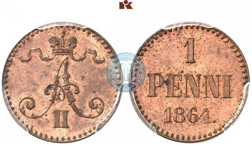 Picture 1 penni 1864 year  