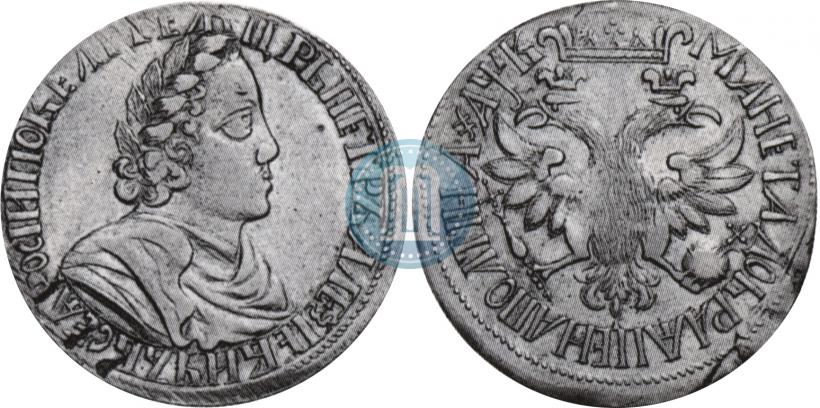 Фото Полтина 1702 года  "Без лент у венка"