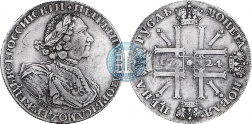 Picture 1 rouble 1724 year СПБ "Sun rouble, portrait in armour"