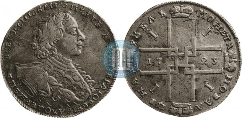 Фото 1 рубль 1723 года OK "Портрет в горностаевой мантии"