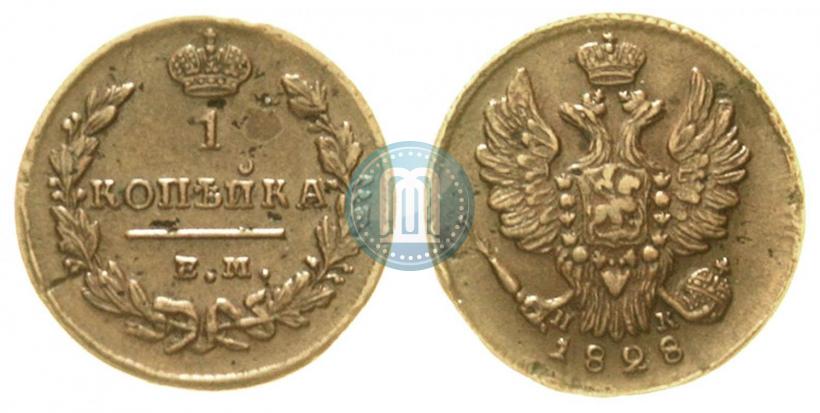 Picture 1 kopeck 1828 year ЕМ-ИК 