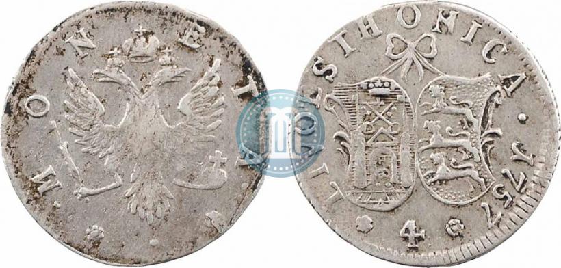 Фото 4 копейки 1757 года  "Ливонез"